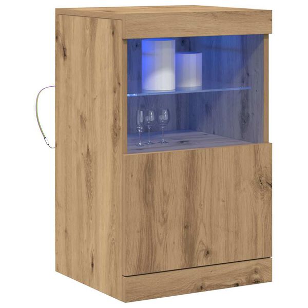 vidaXL LED Sideboard Artisan Egetr&aelig; 41 x 37 x 67 cm Konstrueret tr&aelig;