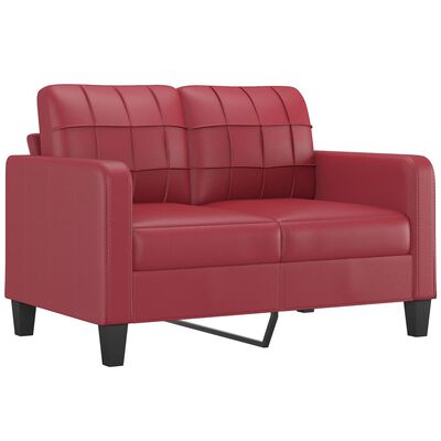 vidaXL 2-personers sofa 120 cm kunstlæder vinrød