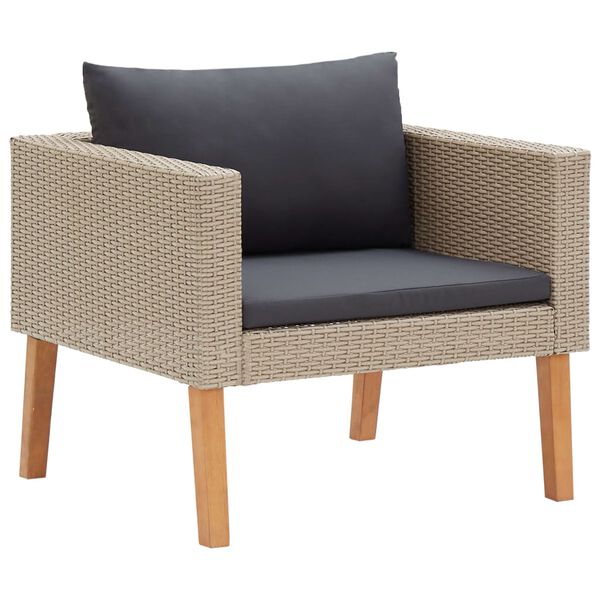 vidaXL lounges&aelig;t til haven 5 dele med hynder polyrattan beige