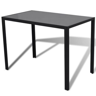 vidaXL spisebordssæt i 5 dele kunstlæder sort