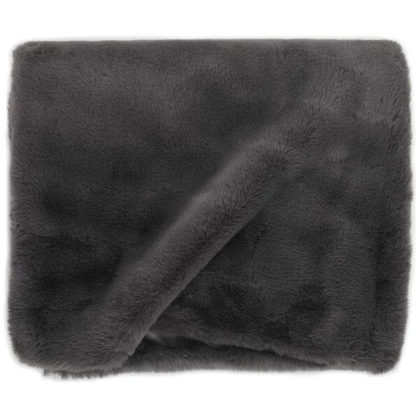 vidaXL pyntet&aelig;ppe 100 x 150 cm kunstig kaninpels m&oslash;rkegr&aring;