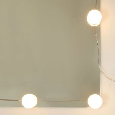 vidaXL makeupbord med LED-lys 60x40x140 cm grå sonoma-eg