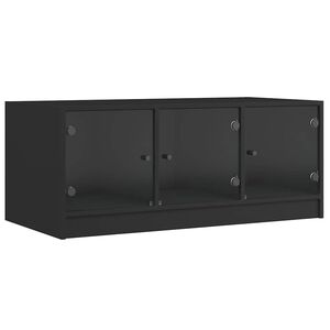 vidaXL sofabord med glasl&aring;ger 102x50x42 cm sort