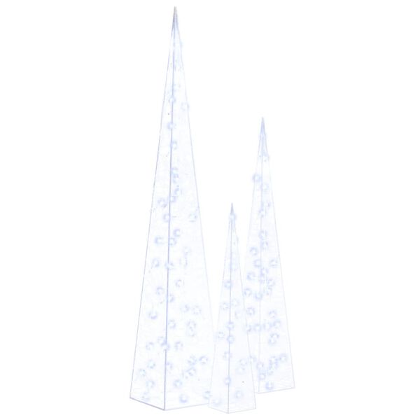 vidaXL dekorativt LED-lyskeglesæt 60/90/120 cm akryl blå