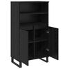 vidaXL Highboard Sort 60 x 36 x 110 cm Konstrueret tr&aelig;
