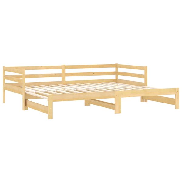 vidaXL daybed med udtr&aelig;k 2x(90x200) cm massivt fyrretr&aelig;