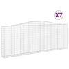 vidaXL buede gabionkurve 7 stk. 400x30x140/160 cm galvaniseret jern