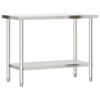vidaXL arbejdsbord til k&oslash;kken 110x55x85 cm rustfrit st&aring;l