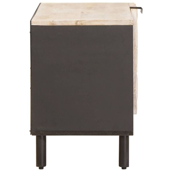 vidaXL TV-skab Hvid Vask Finish 80 x 33 x 46 cm Massivt mangotr&aelig;