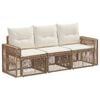 vidaXL Havesofa S&aelig;t 3 stk. Beige og cremehvid polyrattan
