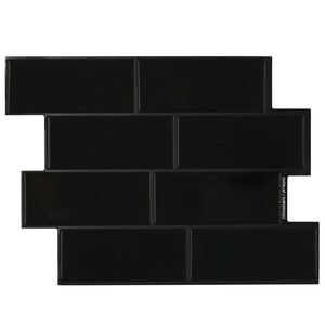 vidaXL Subway flise 10 stk. Sort 29 x 21 cm Polyurethan og PET