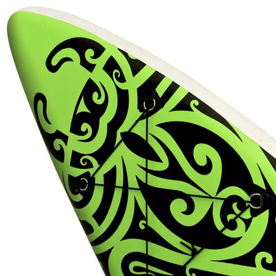 vidaXL oppusteligt paddleboardsæt 366x76x15 cm grøn