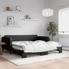 vidaXL daybed med udtr&aelig;k 100x200 cm stof sort