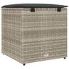 vidaXL Pude kasse med opbevaring Lysegrå 50 x 50 x 50 cm polyrattan