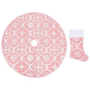 vidaXL luksuri&oslash;s skjuler til juletr&aelig;sfod med julesok 90 cm stof pink