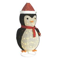 vidaXL dekorativ julepingvin m. LED-lys 180 cm luksuriøst stof