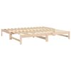 vidaXL daybed med udtr&aelig;k 2x(100x200) cm massivt fyrretr&aelig;