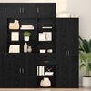 vidaXL Highboard med skuffe Sort eg 50 x 42,5 x 225 cm Konstrueret tr&aelig;