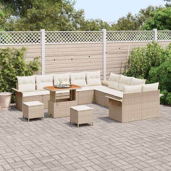 vidaXL Havesofa Sæt 13 pcs Beige polyrattan