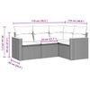 vidaXL sofas&aelig;t til haven 4 dele med hynder polyrattan sort