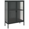 vidaXL sk&aelig;nk 75x35x105 cm glas og st&aring;l sort