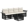 vidaXL Havesofa S&aelig;t 5 stk. Sort polyrattan