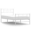 vidaXL sengeramme med sengegavl og fodg&aelig;rde 100x200 cm metal hvid