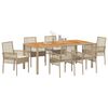 vidaXL Have Spisebordss&aelig;t 7 pcs Beige polyrattan