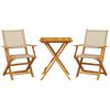 vidaXL bistros&aelig;t 3 dele polyrattan og massivt tr&aelig; beige