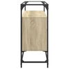 vidaXL sk&aelig;nk med glastop 98x35x81 cm konstrueret tr&aelig; sonoma-eg