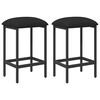 vidaXL Barb&aelig;nk 2 pcs Sort 40 x 32 x 74 cm Konstrueret tr&aelig;
