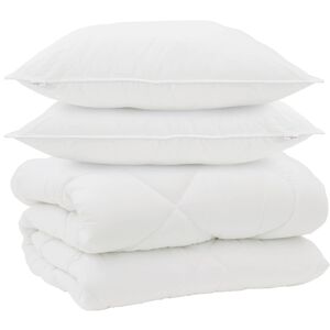 vidaXL Vinter dyne med pude 3 pcs Hvid Microfiber