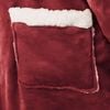 vidaXL Tæppe-hoodie Bordeaux Rød m Fleece og Flannel