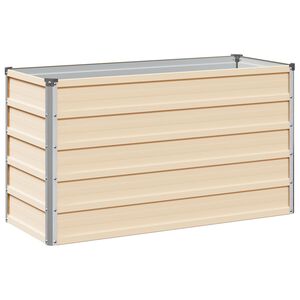 vidaXL H&aelig;vet Havebed Elfenben 100 x 40 x 55 cm koldvalset st&aring;l