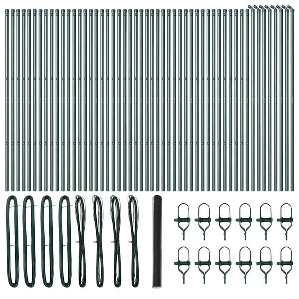 vidaXL Hegnsp&aelig;l Gr&aring; 100 x 1,5 m (50 mm mesh) St&aring;l og PVC