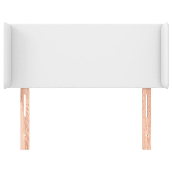 vidaXL sengegavl med kanter 103x16x78/88 cm kunstl&aelig;der hvid