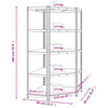 vidaXL robust hjørnereol m. 5 hylder stål og konstrueret træ grå