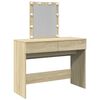 vidaXL makeupbord med LED-lys 100x40x130 cm brun sonoma-eg