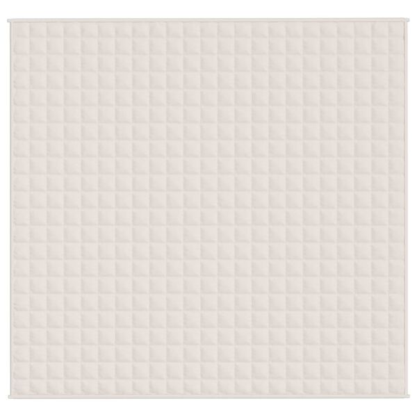 vidaXL tyngdet&aelig;ppe 220x230 cm 11 kg stof lys cremefarve