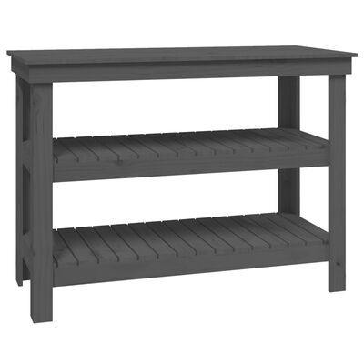 vidaXL arbejdsbord 110,5x50x80 cm massivt fyrretræ grå