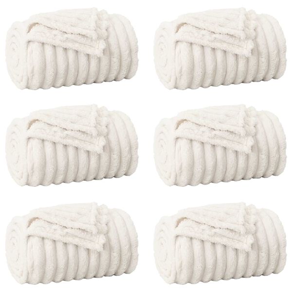 vidaXL Kastet&aelig;pper 6 pcs Creme 150 x 130 cm Fleece