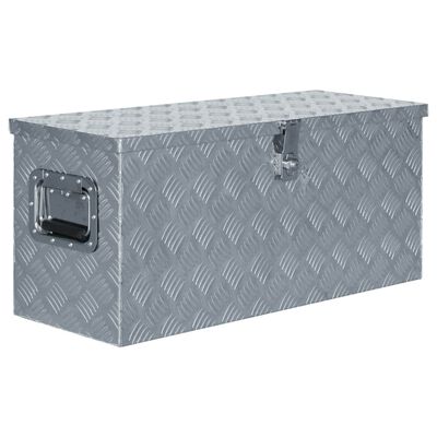 vidaXL aluminiumskasse 80 x 30 x 35 cm sølvfarvet