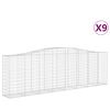 vidaXL buede gabionkurve 9 stk. 400x50x120/140 cm galvaniseret jern