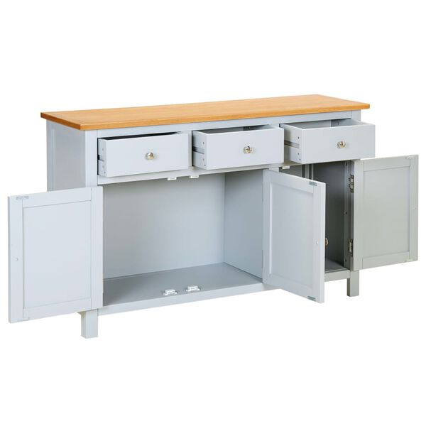 vidaXL skænk 110x33,5x70 cm massivt egetræ