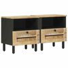 vidaXL Sengebord 2 stk. Naturfarvet 40 x 33 x 46 cm Massivt mangotr&aelig;