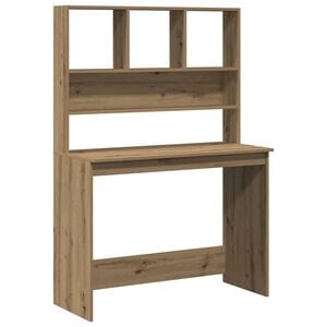 vidaXL skrivebord m. hylder 102x45x148 cm konstrueret tr&aelig; kunsteg