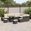 vidaXL Havesofa S&aelig;t 12 pcs Sort polyrattan