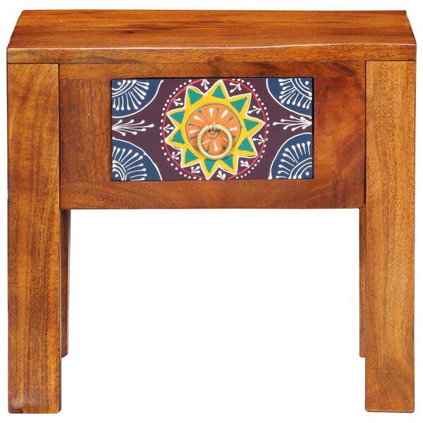 vidaXL Sidebord med skuffe Brun 40 x 30 x 36 cm Massivt akacietræ