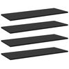 vidaXL boghylder 4 stk. 80x30x1,5 cm konstrueret tr&aelig; sort