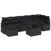vidaXL Havesofa S&aelig;t 8 stk. Sort polyrattan